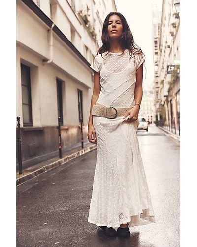 Free People Cypress Lace Maxi At In Optic White, Size: Xs - Natural
