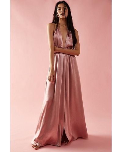 Free People Look Into The Sun Gown At In Flirty Blush, Size: Large - Pink