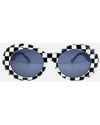 Free People Giant Vintage Kurt 90s Oval Sunglasses - Blue