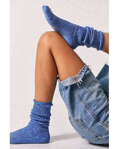 Free People Staple Slouch Socks At In Periwinkle - Blue