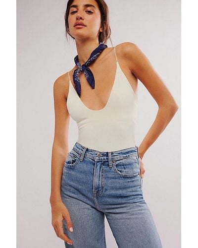 Intimately By Free People Clean Lines Plunge Bodysuit - Blue