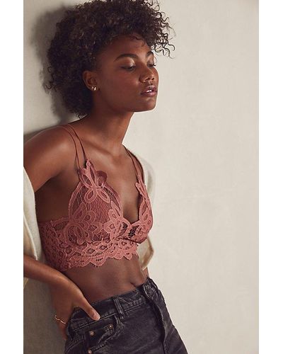 FREE PEOPLE ONE Women's ADELLA Bralette Embroidered Lace Copper