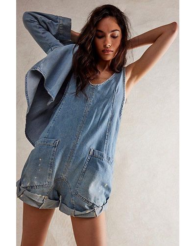 Free People We The Free High Roller Shortall - Blue
