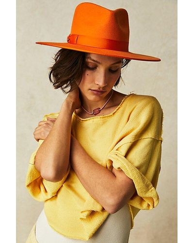 Free People Rancher Felt Hat - Orange