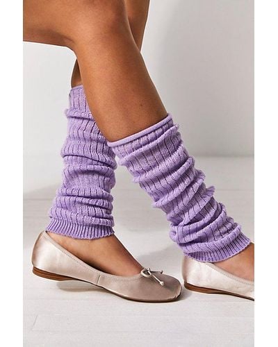 Free People Ribbed Leg Warmers - Purple