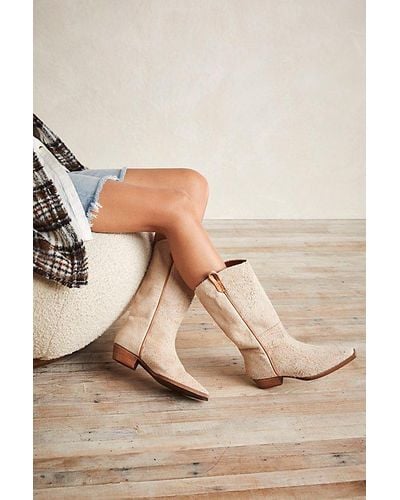 Free People Montage Tall Boots At Free People In English Khaki, Size: Eu 36.5 - Natural