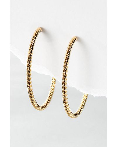 Free People 14k Gold Plated Omega Hoops - Multicolour
