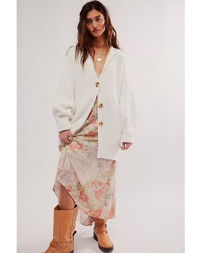 Free People Swim Too Deep Cardi At In Optic White, Size: Xs - Natural