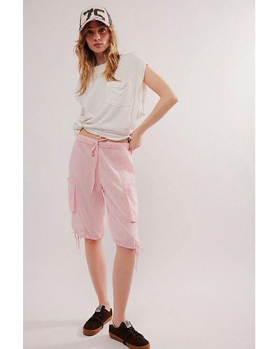 Free People Nati Sheer Shorts - Pink