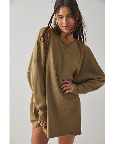 Free People Early Night Thermal Pullover - Brown