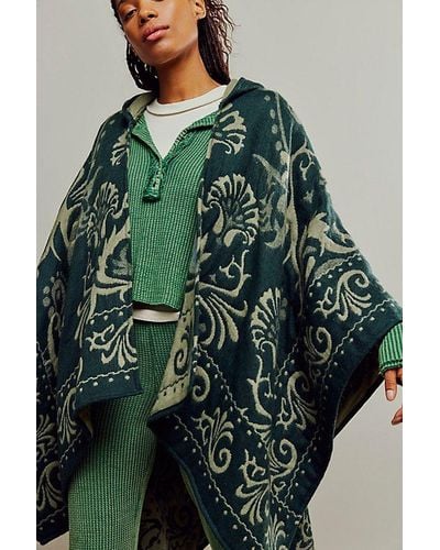 Free People Hudson Valley Kimono Jacket At In Forest - Green