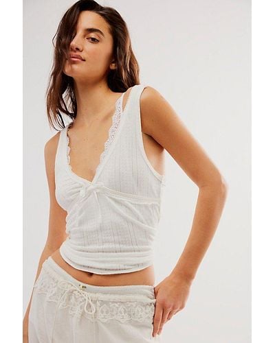 Free People Day One Tank Top At Free People In Ivory, Size: Xs - White
