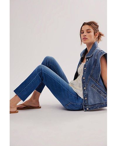 Mother The Rascal Ankle Fray Jeans - Blue