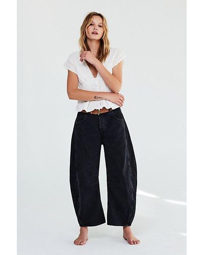 Free People We The Free Good Luck Mid-rise Barrel Jeans - Natural