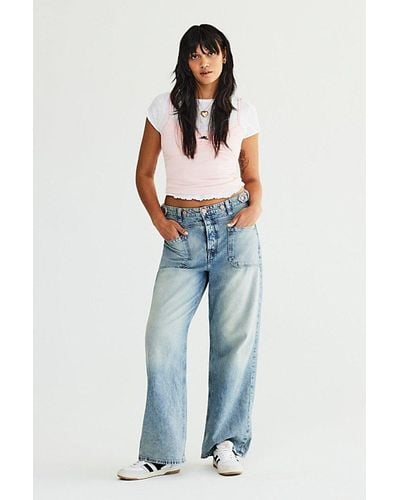 Free People We The Free Palmer Cuffed Jeans - Red