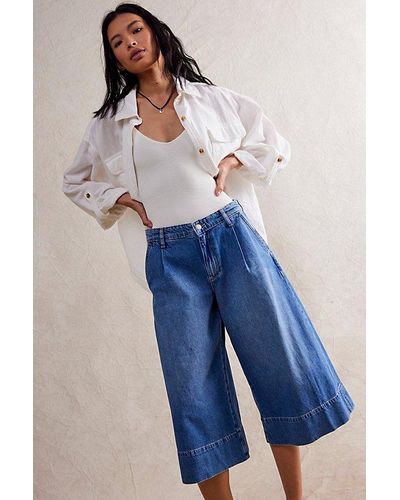 Free People We The Free Roma Trouser Crop Jeans - Blue
