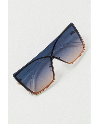 Free People Now You See Me Shield Sunglasses - Blue