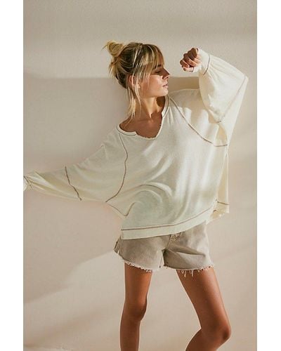 Free People Wish I Knew Tee At In Ivory, Size: Xs - Natural