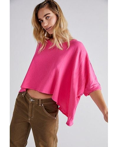 Free People Cc Tee At Free People In Dolled Up, Size: Xs - Pink