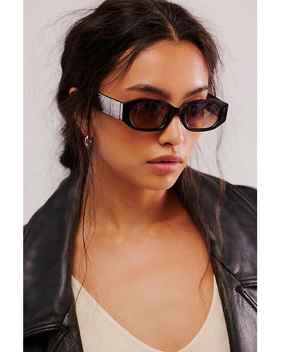 Free People Wild Side Square Sunnies - Brown