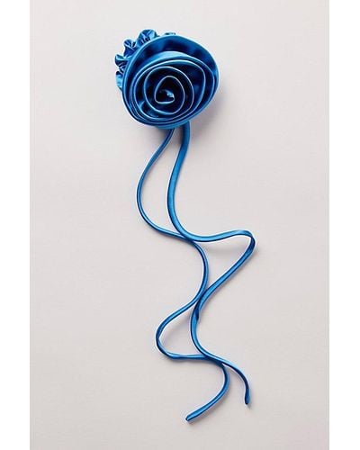 Free People Regal Beauty Flower Scrunchie - Blue