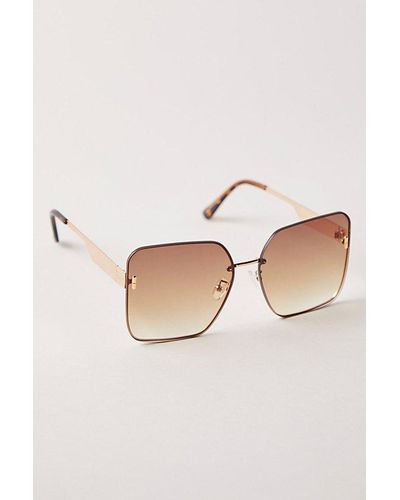 Free People Groovy Square Sunnies - Natural