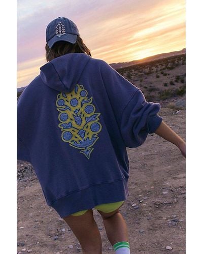 Free People Sprint To The Finish Logo Hoodie - Blue