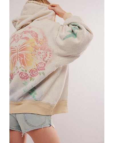 Free People By Your Side Airbrush Sweatshirt - Natural