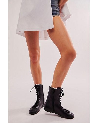 Free People Boxing Day Lace Up Boots - Black