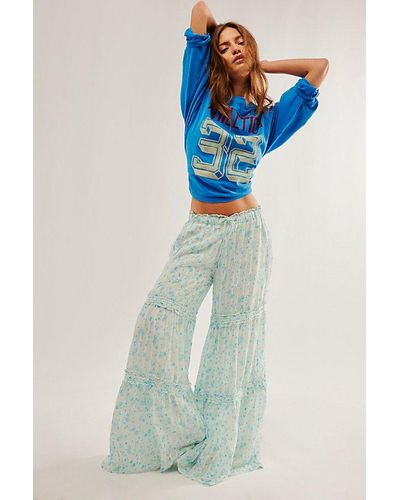 Free People Emmaline Tiered Pull-on Trousers - Blue
