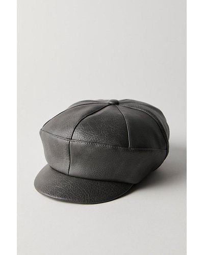 Free People Carrie Distressed Lieutenant Hat - Black