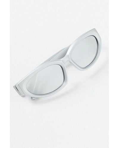 Free People Chateau Polarized Sunglasses At In Silver - Blue