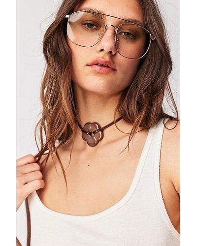 Free People Georgiana Aviator Sunglasses At In Key Lime - Multicolor