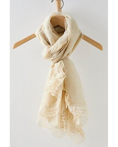 Free People Lovelace Washed Scarf At In Antique - Natural
