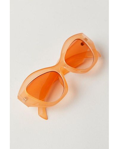 Free People Something Slim Cateye Sunglasses - Orange