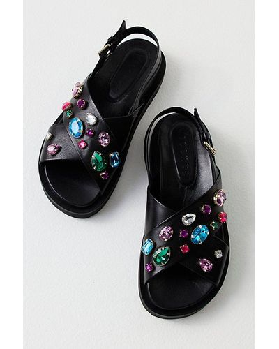 Vicenza Rock Candy Embellished Sandals - Black