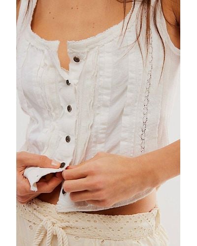 Free People Amore Vest Jacket At Free People In Ivory, Size: Xs - Gray