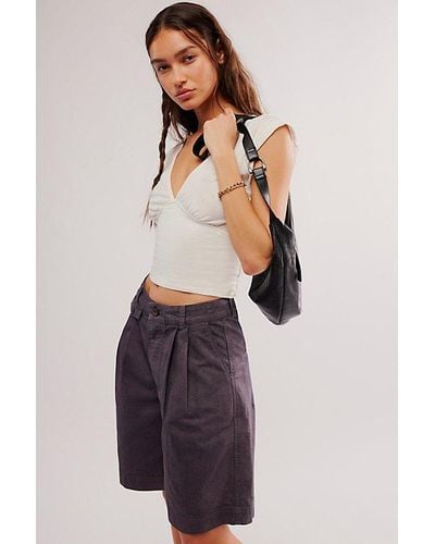 Free People High Street Trouser Shorts - Multicolor