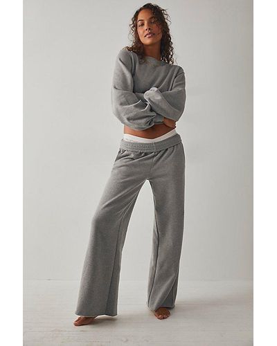 Richer Poorer Recycled Fleece Wide-leg Trousers - Grey