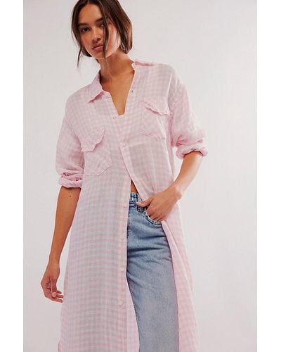 CP Shades Linen Maxi Shirt - Pink