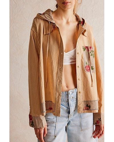 Free People We The Free About To Slide Hoodie Shirt - Brown
