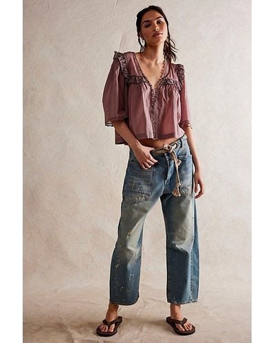 Free People We The Free Moxie Pull-on Barrel Jeans - Multicolour