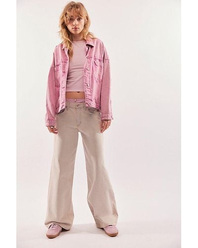 Agolde Clara Low-Rise Baggy Flare Jeans - Pink