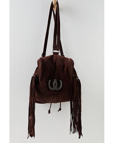 Free People Understated Leather Lady Luck Backpack - Brown