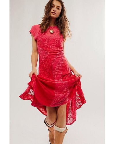 Free People Cypress Lace Maxi - Red