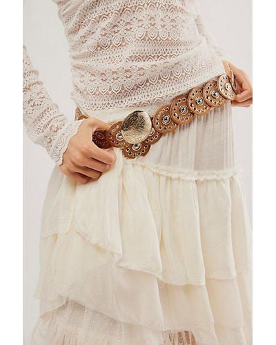Free People Follow Your Arrow Belt At In Tan, Size: S/m - Natural