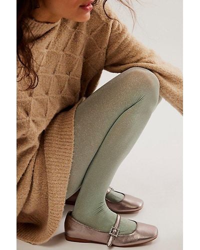 Free People All That Shimmers Tights - Natural