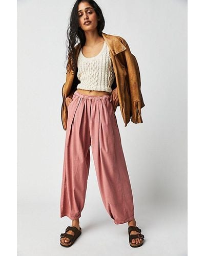 Free People To The Sky Parachute Trousers At In Rose Smoke, Size: Xs - Red