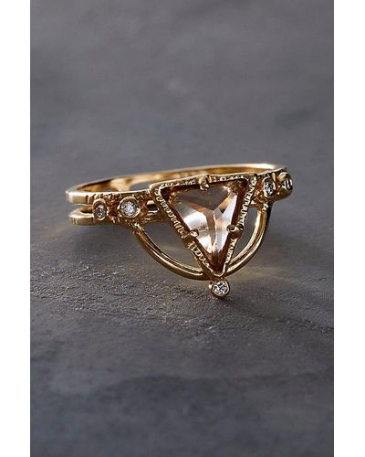 Free People Lio & Linn North Star Triangle Ring - Gray