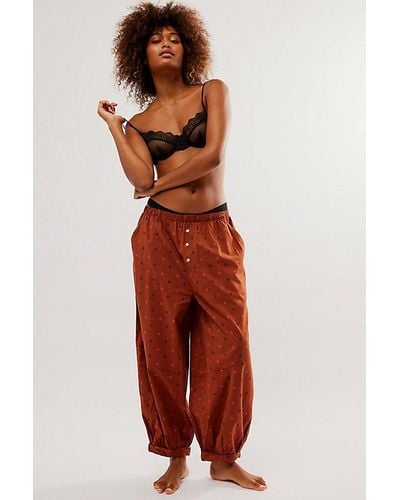 Intimately By Free People Sunday Morning Lounge Trousers - Red
